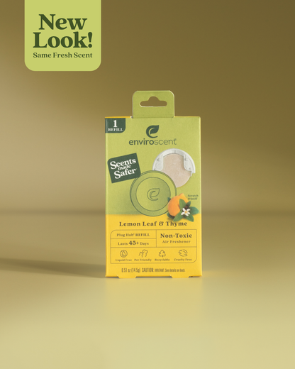 Lemon Leaf & Thyme Plug Hub warmer refill in packaging