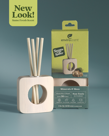 Minerals & Moss Scent Stix + Stand Starter Kit in and out of packaging