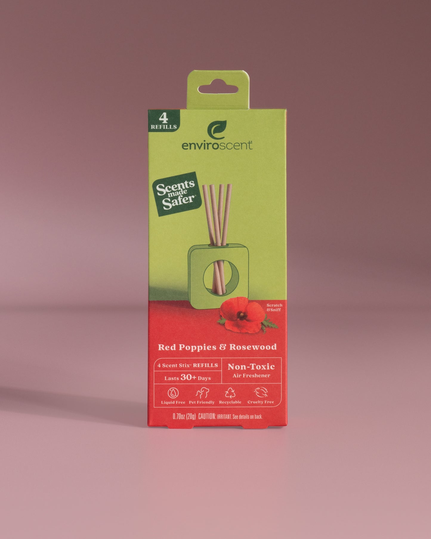 Red Poppies & Rosewood Scent Stix refill in packaging
