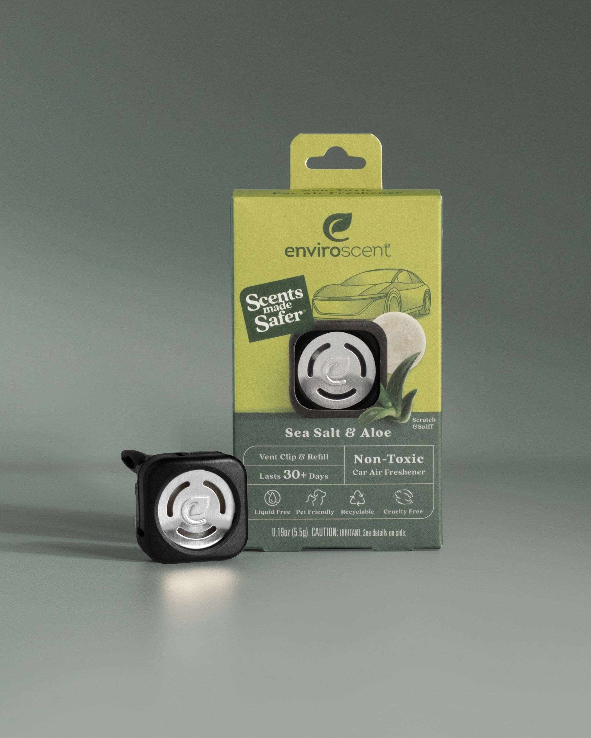 Sea Salt + Aloe Car Vent Clip Starter Kit in packaging