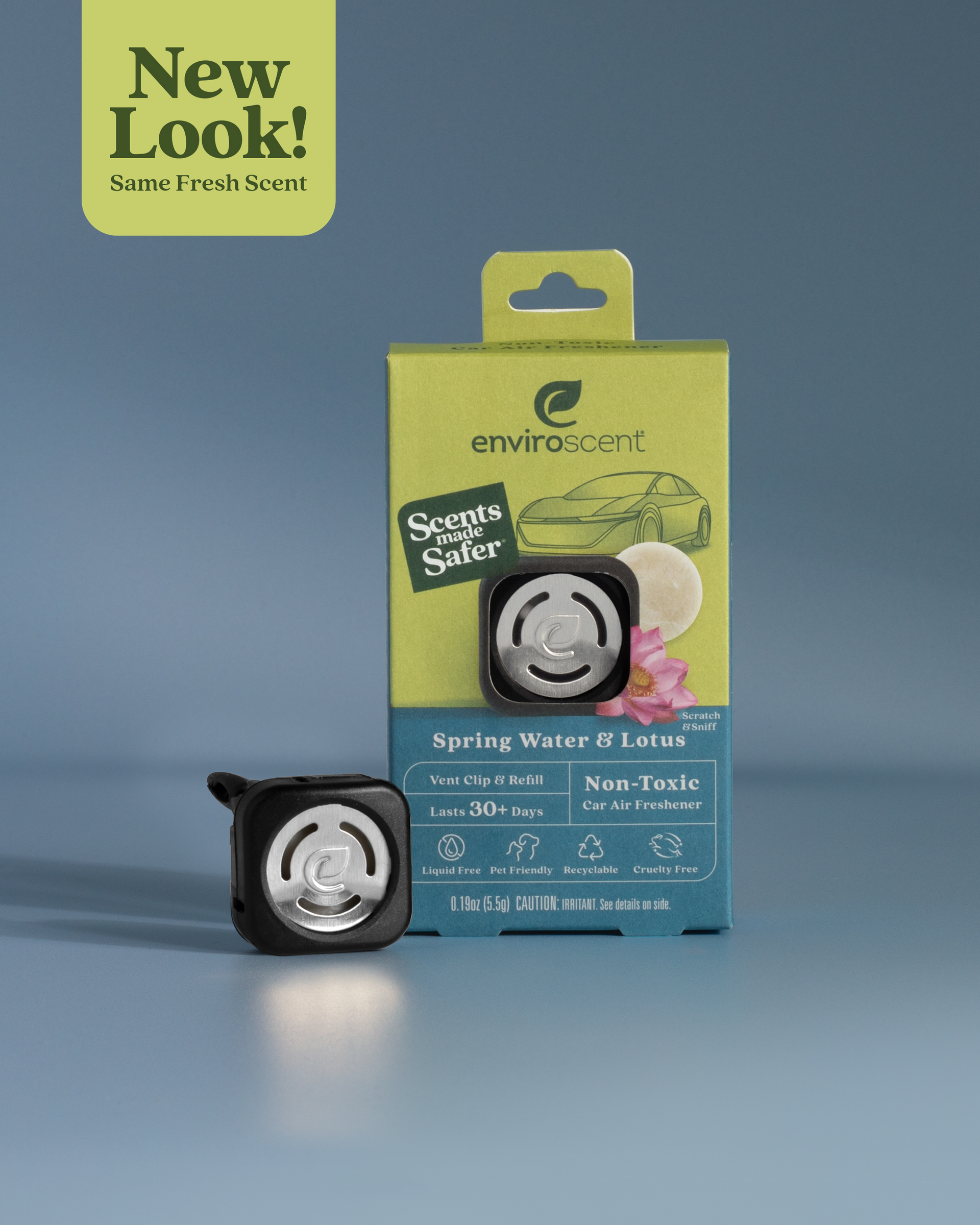 Spring Water + Lotus Car Vent Clip Starter Kit in packaging